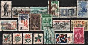 United States Used Commemoratives of 1964 (19 Stamps)