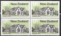 New Zealand #708 MNH Block.  Architecture - Broadgreen, Nelson