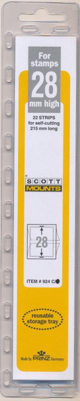 Prinz Scott Stamp Mount 28/215 mm - CLEAR (Pack of 22) (28x215 28mm)  STRIP  924 