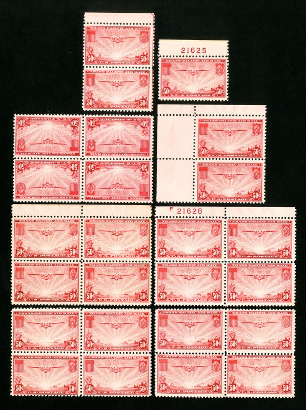 US Stamps # C22 F-VF Lot of 25 OG NH Scott Value $215.00