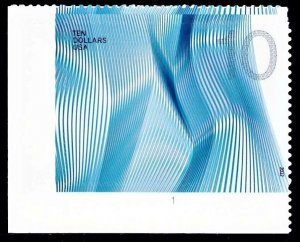 2012 USA #4720 $10.00 Waves of Color - Blue  -  Mint  NH Plate Number Single