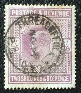 GB 1902 KEVII 2/6 Lilac Used  interesting postmark SG#260 GB4233