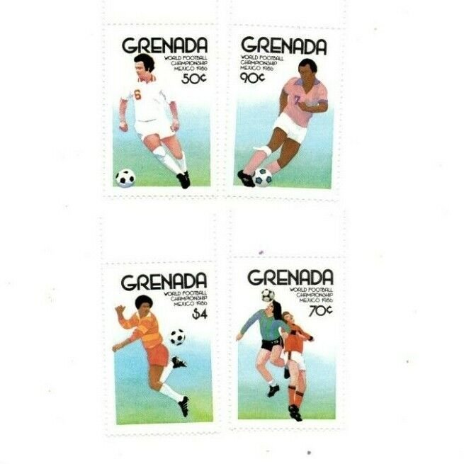 Grenada 1986 - World Football Cup - Set Of 4 Stamps - Scott #1361-64 - MNH