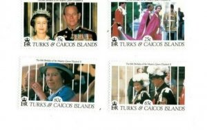 Turks and Caicos - 1991 - Queen Elizabeth - Set of Four - MNH (Scott#914-20)