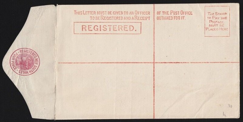 NEW SOUTH WALES Registered Envelope: 1880 QV 4d, size F. H&G C1a.