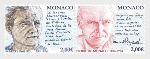 Monaco - Postfris/MNH - Marcel Pagnol and Prince Pierre 2024