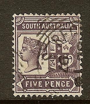 South Australia, Scott #110, 5p Queen Victoria, P13, Used