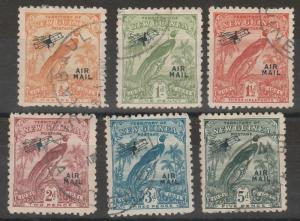 NEW GUINEA 1931 DATED BIRD AIRMAIL RANGE TO 5D USED 