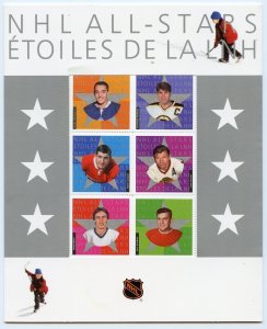 2003 -  #1971 - Sheet with Folder - NHL All Stars - Raymond Bourque etc... cv$20