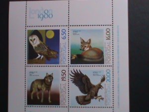 PORTUGAL 1980 -SC#1465a-WORLD WILDLIFE PROTACTION- LONDON STAMP SHOW-VERY FINE