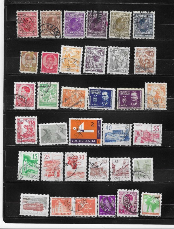 Yugoslavia Collection of 35 Different Old Used Off Paper Stamps
