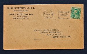 US #462 Grand Encampment Cover I.O.O.F. Pennsylvania Jan 15, 1923