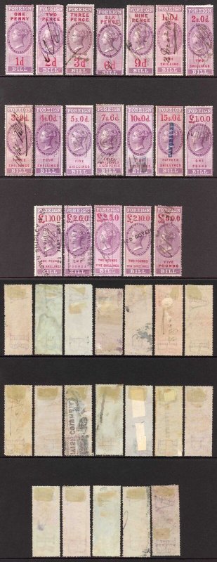 Foreign Bill BF51/69 Perf 14 Set of 19