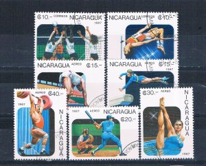 Nicaragua 1646-52 Used set 10th Pan American Games 1987 (N0706)+