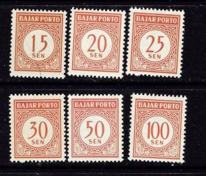 Indonesia J74-78 NH 1958-61 Partial Set