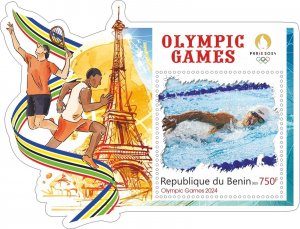 Stamps. Olympic Games in Paris 2024 2023 year, 8 sheets  perforated  NEW