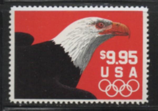 US Sc 2541 1991 $9.95 Eagle & Olympic Rings stamp mint NH