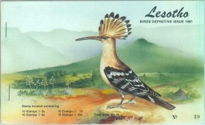 87576 - LESOTHO - POSTAL HISTORY -  STAMP BOOKLET 1981 definitive issue BIRDS