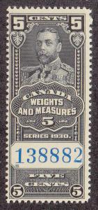 Canada 1930 Weights & Measures(# FWM60) MNH