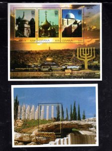 GUYANA #3069-3070 1996 JERUSALEM 3000TH ANNIV. MINT VF NH O.G S/S