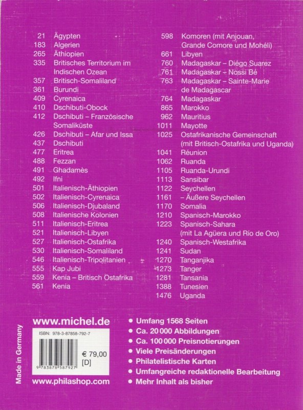 Michel Nord -und Ostafrika 2009 catalog, Ubersee Katalog, Bank 4, used