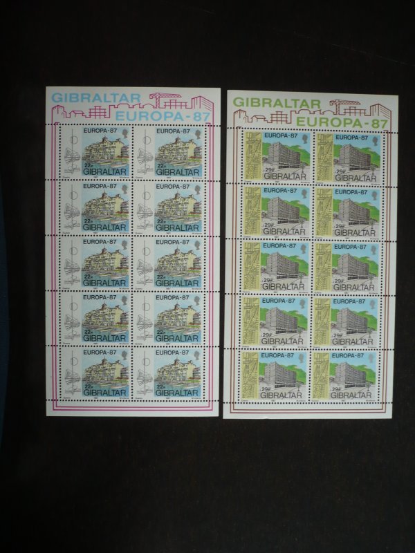 Stamps - Gibraltar - Scott#499-500 - Mint Never Hinged Sheets of 10 Stamps each