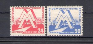 1951 DDR, Leipzig Fair, 2 Values, Yvert #34-35, MNH**