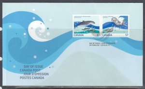 Canada Scott 2387c-d Combo FDC - Marine Life