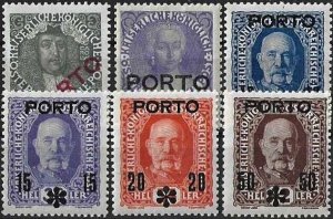 1916  Austria Postage Dues, Definitives with Overprint compl. VF/MNH CAT 40$