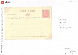 Australian States NEW SOUTH WALES QV Stationery Superb INTACT REPLY CARD  A124