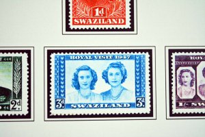 COLOR PRINTED SWAZILAND 1889-1966 STAMP ALBUM PAGES (14 illustrated pages)