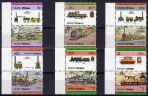 Tuvalu Niutao 1984 TRAINS LOCOMOTIVES (6) Pairs 12 values Perforated Mint (NH)