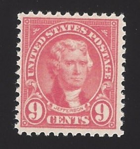 1923 9c Thomas Jefferson, Rose Scott 561 Mint F/VF NH 