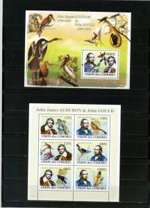 COMORO ISLANDS 2008 BIRDS SHEET OF 6 STAMPS & S/S MNH 