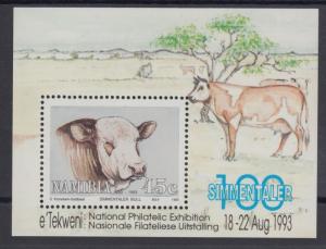 XG-AC720 NAMIBIA - Farm Animals, 1993 Simmentaler Bull MNH Sheet