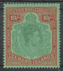 LEEWARD ISLANDS 1938 KGVI 10/-