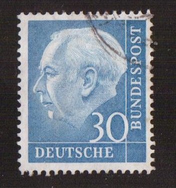 Germany  #712  used  1954  President  Heuss   30pf