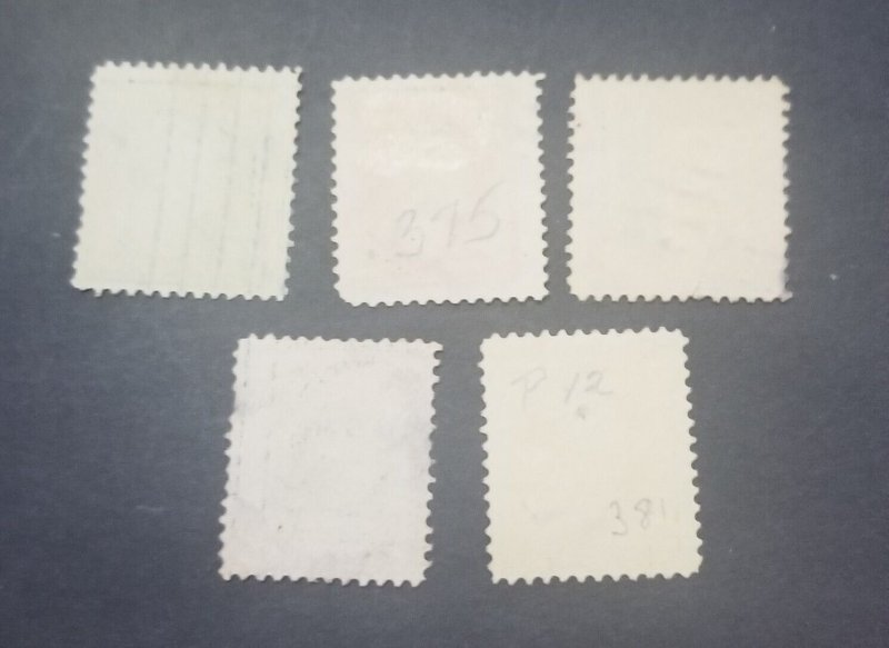 US Scott 374 375 376 378 381 Used Stamp Lot z9779