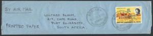 SOLOMON IS 1969 45c on newspaper wrapper Honiara to South Africa...........53597
