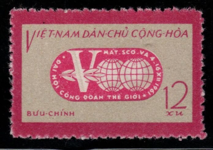 NORTH VIET NAM  Scott 183 Unused  Labor Union stamp typical centering NGAI CV $2