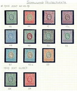 SOMALILAND PROTECTORATE 1905 EDVII Complete set of 11 mint - 42776