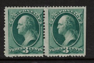 USA #158 Mint Fine Never Hinged Pair **With Certificate**