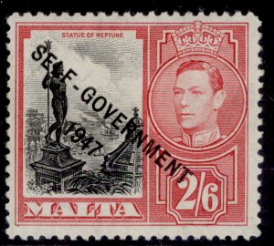 MALTA GVI SG246, 2s 6d black & scarlet, M MINT. Cat £13.