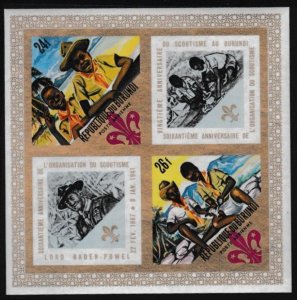 Burundi # C45a, Scouting 60th Anniv. IMPERF Souvenir Sheet, Mint LH, 1/3 Cat.