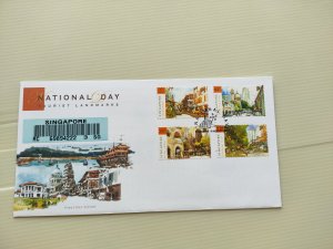 SINGAPORE 2007 U/ADDRESS REGISTERED FDC -NAT DAY TOURIST LANDMARKS