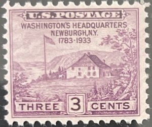 Scott #727 1933 3¢ Washington's Headquarters unused hinged