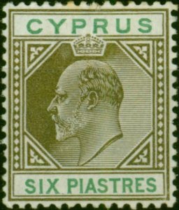 Cyprus 1903 6pi Sepia & Green SG55 Fine MM