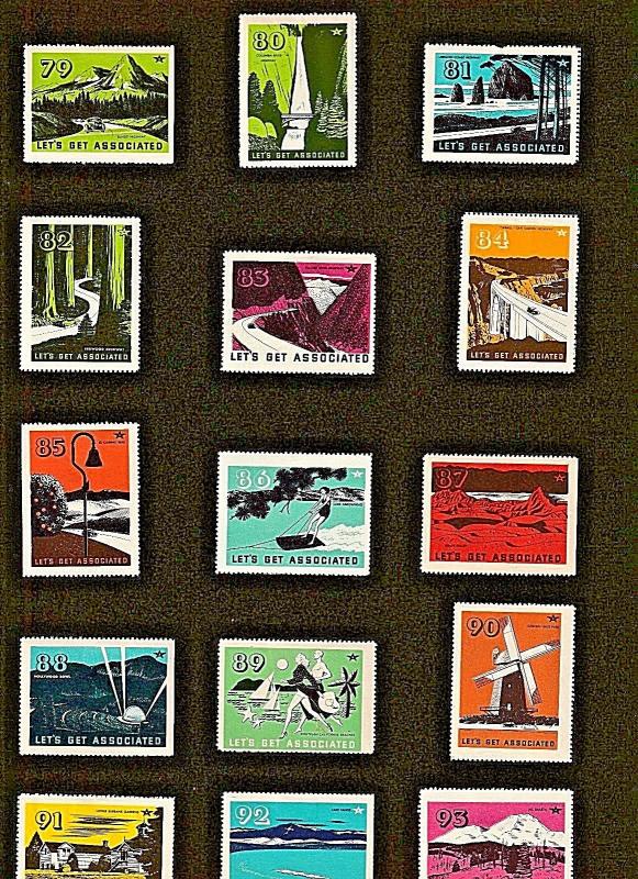 Great California, Lets get Associated set of 1-100 US Poster Stamps. 1939