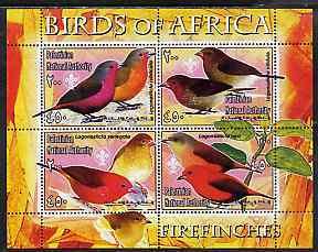 PALESTINIAN N.A. - 2005 - Firefinches - Perf 4v Sheet - Mint Never Hinged