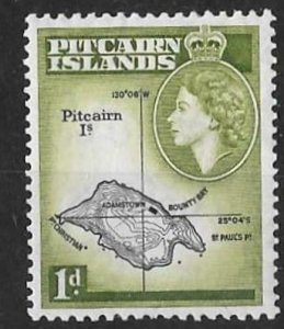 PITCAIRN ISLANDS SG19a BLACK & YELLOW OLIVE MNH